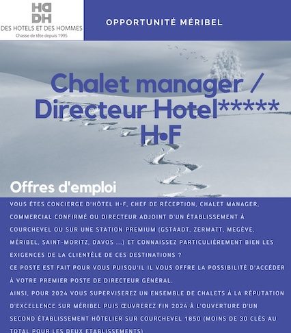 Chalet Manager 5* SLH Meribel