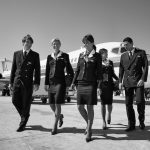 Italy, Sardinia, Olbia International Airport, flight assistants near an airplane @ credit Depositphotos