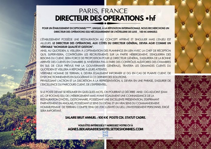 Directeur des Opérations, Paris