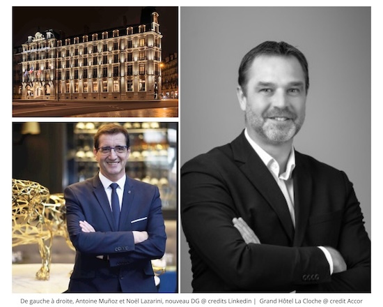 De gauche à droite, Antoine Muñoz et Noël Lazarini, nouveau DG @ credits Linkedin | Grand Hôtel La Cloche @ credit Accor De gauche à droite, Antoine Muñoz et Noël Lazarini, nouveau DG @ credits Linkedin | Grand Hôtel La Cloche @ credit Accor