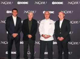 Ayman Amer, General Manager for Sodic, Robert De Niro, Nobu Hospitality Co-Founder, Nobu Matsuhisa, Nobu Hospitality Co-Founder, Trevor Horwell, CEO Nobu Hospitality