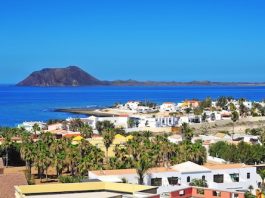 Lobos Island and Corralejo in Fuerteventura, Spain @ credit Depositphotos