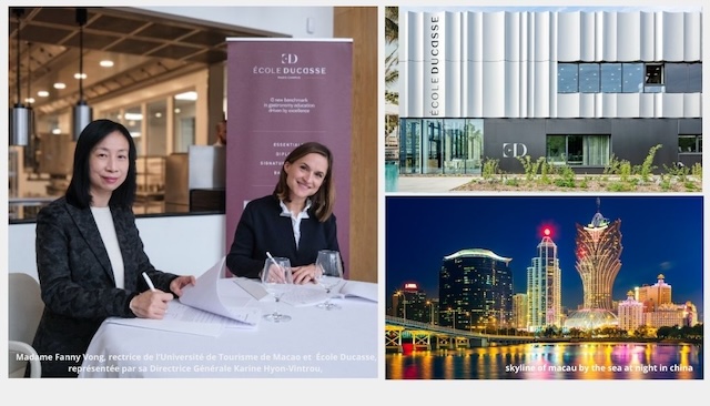 La signature du partenariat Université du Tourisme de Macao et École Ducasse