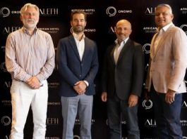 From left to right: Julien Ruggieri, Chairman, African Hotel Development; Julien Renaud, CEO, African Hotel Development; Bani Haddad, Founder and Managing Director, Aleph Hospitality, and Neil George, Partner and Executive Director Aleph Hospitality