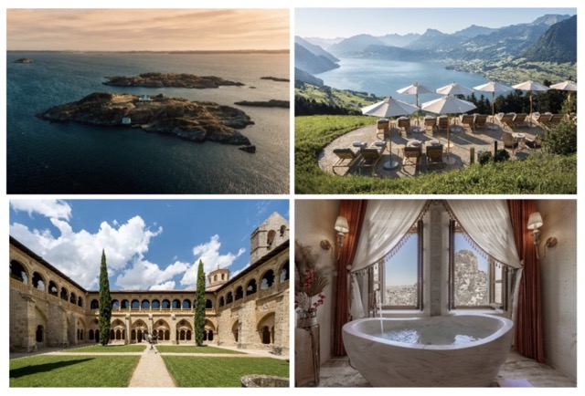 De gauche à droite: LILLØY LINDENBERG, Hotel Villa Honegg, Via Regia Cappadocia, Castilla Termal Monasterio de Valbuena @ credit SLH