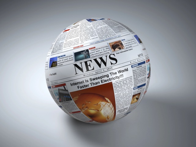 News concept. Newspaper sphere. Three-dimaensional image.